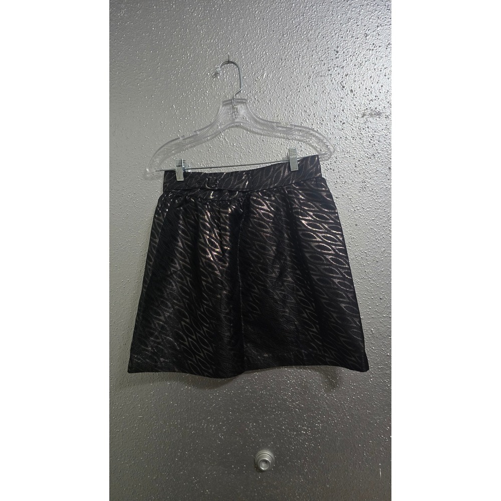 Tibi New York Metallic Jacquard Mini Skirt Black Bronze A-Line Size 6